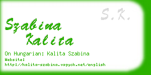 szabina kalita business card